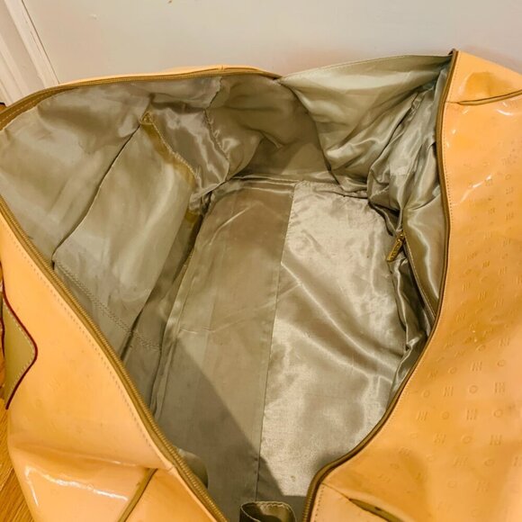 ARCADIA Classic Yellow Embossed Patent Leather Gateway XL Weekender Bag - Picture 10 of 16